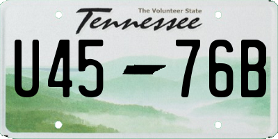 TN license plate U4576B