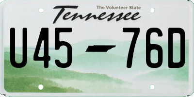 TN license plate U4576D