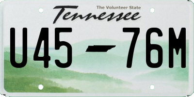 TN license plate U4576M