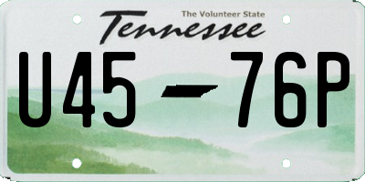 TN license plate U4576P