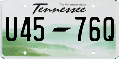 TN license plate U4576Q