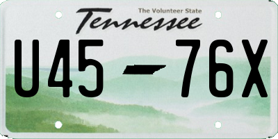 TN license plate U4576X