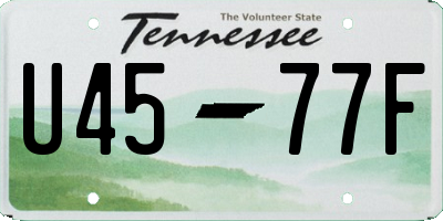 TN license plate U4577F