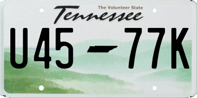 TN license plate U4577K
