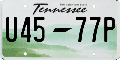 TN license plate U4577P