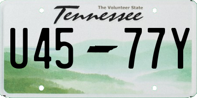 TN license plate U4577Y