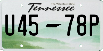 TN license plate U4578P