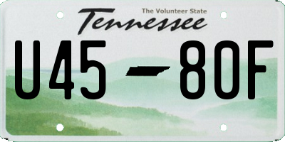 TN license plate U4580F
