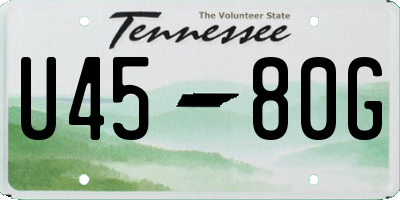 TN license plate U4580G