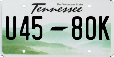 TN license plate U4580K