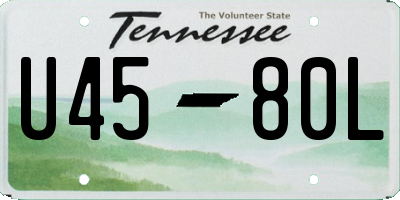 TN license plate U4580L