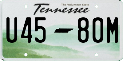 TN license plate U4580M