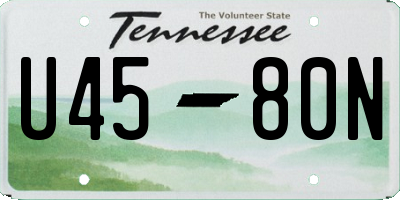 TN license plate U4580N