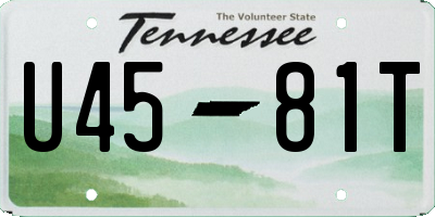 TN license plate U4581T