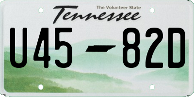 TN license plate U4582D