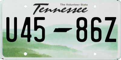 TN license plate U4586Z