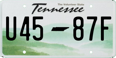 TN license plate U4587F