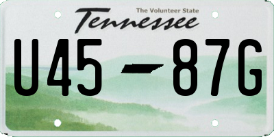 TN license plate U4587G