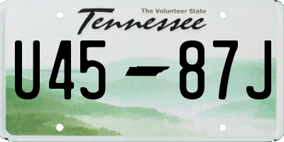 TN license plate U4587J