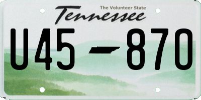 TN license plate U4587O