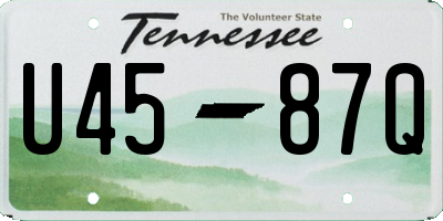 TN license plate U4587Q