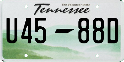 TN license plate U4588D