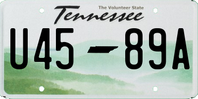 TN license plate U4589A