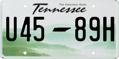 TN license plate U4589H