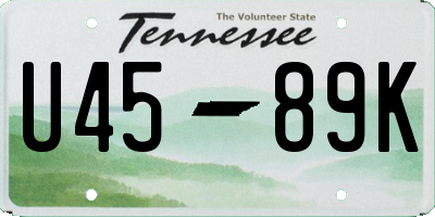 TN license plate U4589K