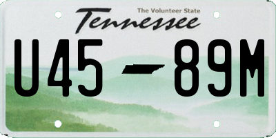 TN license plate U4589M