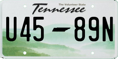 TN license plate U4589N