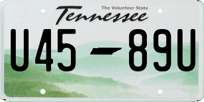 TN license plate U4589U