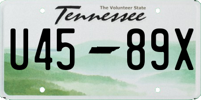 TN license plate U4589X