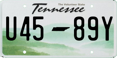 TN license plate U4589Y