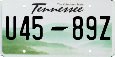 TN license plate U4589Z