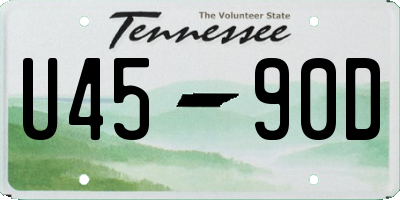 TN license plate U4590D