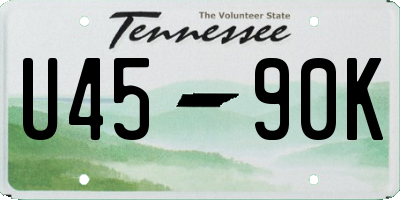 TN license plate U4590K
