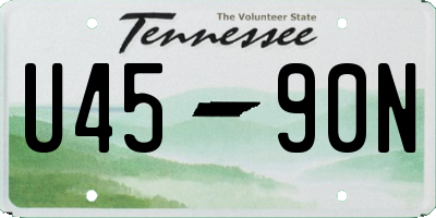 TN license plate U4590N