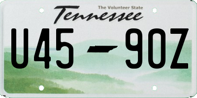 TN license plate U4590Z