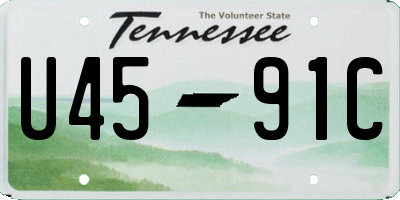TN license plate U4591C