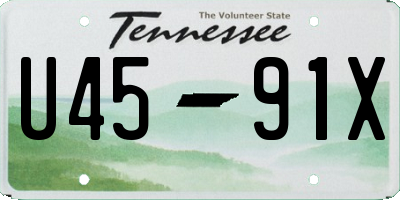 TN license plate U4591X