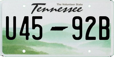 TN license plate U4592B