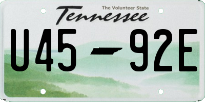 TN license plate U4592E