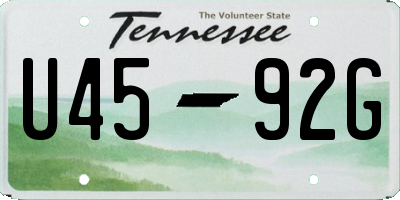 TN license plate U4592G
