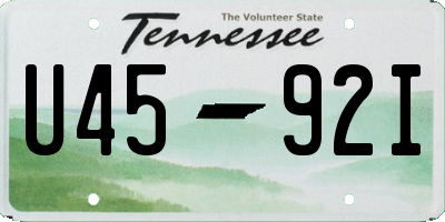 TN license plate U4592I