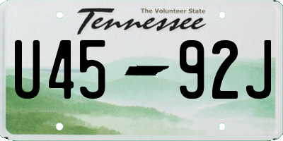 TN license plate U4592J