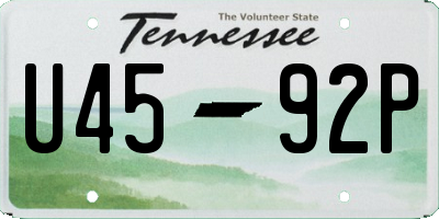 TN license plate U4592P