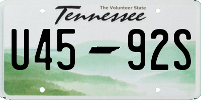 TN license plate U4592S