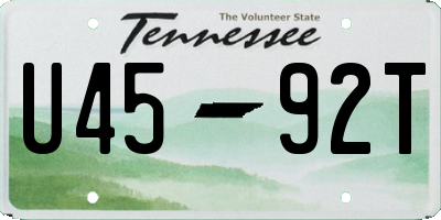 TN license plate U4592T