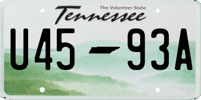 TN license plate U4593A